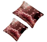 Restez organisé : 2 pochettes esthétiques en forme de fleur de cerisier rose - 338 - Votre trousse de maquillage incontournable, multicolore, A：7.1x5.8in/18x14.8cm，B:4.7x4.5in/12x11.5cm