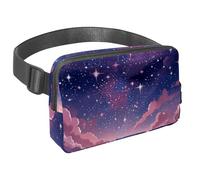 Restez organisé et élégant avec notre sac banane de voyage, le sac à bandoulière ultime pour homme et femme en déplacement, ciel étoilé rose, Multicolore #04, 1.5x9.0x5.9in/4x23x15cm