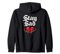 Restez Triste Emo Gothic Design Sweat à Capuche