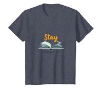 Restez, Votre Histoire n'est Pas terminée, Source d'inspiration pour Les Amateurs de Livres T-Shirt, Enfant, Bleu Chiné, 10 Ans