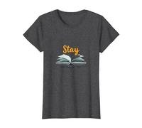 Restez, Votre Histoire n'est Pas terminée, Source d'inspiration pour Les Amateurs de Livres T-Shirt, Femme, Chiné Foncé, S