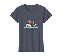 Restez, Votre Histoire n'est Pas terminée, Source d'inspiration pour Les Amateurs de Livres T-Shirt, Femme, Bleu Chiné, S