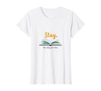 Restez, Votre Histoire n'est Pas terminée, Source d'inspiration pour Les Amateurs de Livres T-Shirt, Femme, Blanc, XL