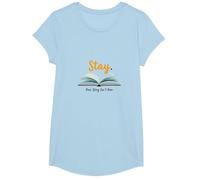 Restez, Votre Histoire n'est Pas terminée, Source d'inspiration pour Les Amateurs de Livres T-Shirt, Fille, Bleu Céleste, M