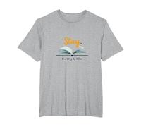 Restez, Votre Histoire n'est Pas terminée, Source d'inspiration pour Les Amateurs de Livres T-Shirt, Homme Grandes Tailles, Gris Chiné, 3X Tall