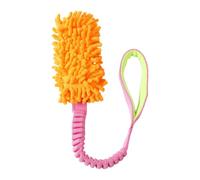 RestfulLux Dog Rope Toy Durable Plush Tug Toy for Large Dogs | Premium polyester fabric features tear-proof handles, designed for tug-of-war games to improve dental health during Orange