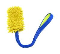 RestfulLux Dog Rope Toy Durable Plush Tug Toy for Large Dogs | Premium polyester fabric features tear-proof handles, designed for tug-of-war games to improve dental health during Jaune