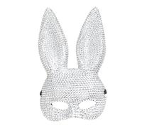 RestfulLux Masque de lapin à strass effet miroir disco | Strass miroir en PET, design respirant, convient aux adultes, parfait pour les événements disco et Halloween
