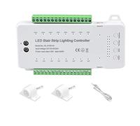 Restikiant Contrôleur de capteur de mouvement LED pour escaliers DC12 V 24 V 16 canaux intérieur PIR Night Light Dimmer pour escaliers bande flexible (A)