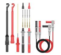Restikiant Kit de câbles de test multimètre, câble de test de sonde aiguisée de précision, câbles de sonde plaqués, ensemble de clips de sonde de câble de test de type banane