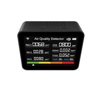 Restikiant Testeur de qualité de l'air 13 en 1 WiFi CO2/TVOC/HCHO/PM2.5/PM1.0/PM10/Température/Humidité/Date/Alarme/Chronomètre Compteur de CO2