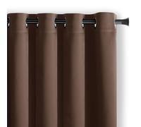 RESTILO Blackout Rideau occultant à œillets 140 x 270 cm 1 pièce Chocolat Rideau décoratif Opaque pour fenêtre