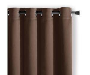 RESTILO Blackout Rideau occultant à œillets 140 x 270 cm 1 pièce Chocolat Rideau décoratif Opaque pour fenêtre