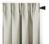 RESTILO Blackout Rideau occultant Galon Fronceur 140 x 245 cm 1 pièce Ivoire Rideau décoratif Opaque pour fenêtre