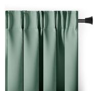 RESTILO Blackout Rideau occultant Galon Fronceur 140 x 245 cm 1 pièce Menthe Rideau décoratif Opaque pour fenêtre