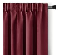 RESTILO Blackout Rideau occultant Galon Fronceur 140 x 270 cm 1 pièce Rouge Bordeaux Rideau décoratif Opaque pour fenêtre