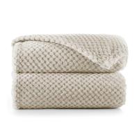 RESTILO Couverture Douillette 150 x 200 cm - Couverture en Microfibre, Couverture d'intérieur, Couvre-lit, Polaire, Douce, Moelleuse, Douillette, Style scandinave, Cappuccino, Henry