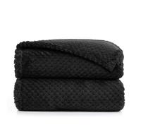 RESTILO Couverture Douillette 170 x 210 cm - Couverture en Microfibre, Couverture d'intérieur, Couvre-lit, Polaire, Douce, Moelleuse, Douillette, Style scandinave, Noir, Henry