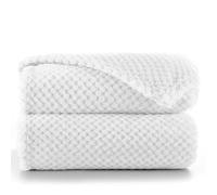 RESTILO Couverture Douillette 220 x 240 cm - Couverture en Microfibre, Couverture d'intérieur, Couvre-lit, Polaire, Douce, Moelleuse, Douillette, Style scandinave, Blanc, Henry