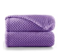 RESTILO Couverture Douillette 70 x 150 cm - Couverture en Microfibre, Couverture d'intérieur, Couvre-lit, Polaire, Douce, Moelleuse, Douillette, Style scandinave, Violet, Henry