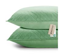 RESTILO Lot de 2 housses de coussin 45 x 45 cm Hellgrün Vert Housse de coussin décorative pour canapé Oreiller décoratif Housse de coussin ornementale Rembourrage ultrasonique matelassé doux pour
