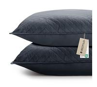 RESTILO Lot de 2 housses de coussin décoratives 45 x 45 cm Anthracite Housse de coussin Décorative pour canapé, coussin décoratif, motif matelassé ultrasonique, doux pour canapé, idéal pour salon