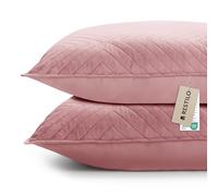 RESTILO Lot de 2 housses de coussin décoratives 45 x 45 cm, rose antique, pour canapé, coussin de décoration, coussin décoratif, rembourrage ultrasonique, matelassé, doux pour canapé, idéal pour salon