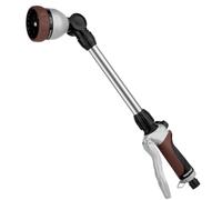 RESTMO Arroseur de Jardin en Métal, 42 cm de Long, avec Manche, Tête Pivotante à 180°, avec Contrôle du Débit, 7 Modes de Pulvérisation, Baguette Magique pour Suspensions de Fleurs et Arbustes, Marron