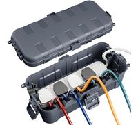 RESTMO Boîte à Câbles Étanche Moyenne (29×13,2×10cm) - IP54, Résistante aux Intempéries, Idéale pour Protéger Rallonges, Multiprises, Fiches Coudées (Couleur:Gris)