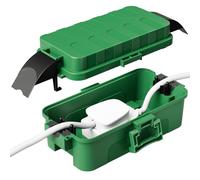 RESTMO Boîtier de câble étanche IP55 avec couvercles amovibles, boîtier électrique résistant aux intempéries pour rallonges, prises de jardin, minuterie extérieure (15 cm x 8,1 cm x 4,5 cm) - Vert