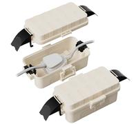 RESTMO Lot de 2 Boîtiers Électriques Étanches pour Extérieur, avec Couvercles Amovibles, Protection IP55 contre les Intempéries, Adaptés aux Prises, Décorations d'Halloween ou de Noël, Amande
