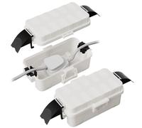 RESTMO Lot de 2 Boîtiers Électriques Étanches pour Extérieur, avec Couvercles Amovibles, Protection IP55 contre les Intempéries, Adaptés aux Prises, Décorations d'Halloween ou de Noël, Blanc