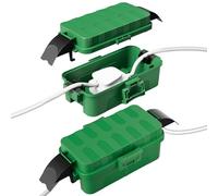 RESTMO Lot de 2 Boîtiers Électriques Étanches pour Extérieur, avec Couvercles Amovibles, Protection IP55 contre les Intempéries, Adaptés aux Prises, Décorations d'Halloween ou de Noël, Vert