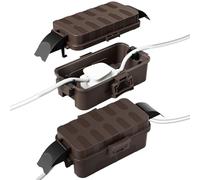 RESTMO Lot de 2 Boîtiers Électriques Étanches pour Extérieur, avec Couvercles Amovibles, Protection IP55 contre les Intempéries, Adaptés aux Prises, Décorations d'Halloween ou de Noël, Marron
