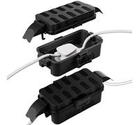 RESTMO Lot de 2 Boîtiers Électriques Étanches pour Extérieur, avec Couvercles Amovibles, Protection IP55 contre les Intempéries, Adaptés aux Prises, Décorations d'Halloween ou de Noël, Noir