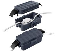 RESTMO Lot de 2 Boîtiers Électriques Étanches pour Extérieur, avec Couvercles Amovibles, Protection IP55 contre les Intempéries, Adaptés aux Prises, Décorations d'Halloween ou de Noël, Gris
