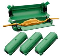 Restmo Lot de 4 rallonges compactes pour extérieur avec boîtier étanche IP44 et boîtier de sécurité, idéal pour protéger les prises extérieures, les connexions électriques, les lumières de décoration