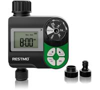 Restmo Minuteur d'arrosage avec 3 programmes séparés, minuterie d'arrosage programmable de 7 jours pour tuyau d'arrosage, contrôle automatique/manuel/retard de pluie pour irrigation goutte à goutte