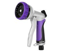 RESTMO Pistolet pulvérisateur de tuyau d'arrosage robuste, buse de tuyau d'arrosage haute pression, idéal pour arroser les plantes et la pelouse, laver la voiture et les animaux domestiques (violet)
