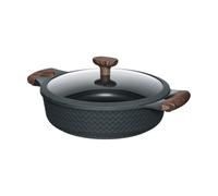 RESTO 93906 Cocotte avec couvercle en verre Ø 28 cm Noir 4,1 l - Élégante cocotte antiadhésive pour induction dans un coffret cadeau