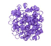 Restokki 100 pièces Anneau de Pied de Poulet Anneaux de Jambe de volaille Clips pour identifier Les coqs Poules Canard oie, Outil agricole réutilisable (Violett)