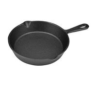 Restokki 20cm poelon fonte Poêle en Fonte, Poêle Vintage Poêle à Frire Antiadhésive Noire, Poêle en Fonte pour Cuisinière et Camping, Cuisson 20CM