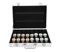 Restokki 24 grilles en alliage d'aluminium valise montre affichage boîte de rangement montre organisateur étui pour montres argent