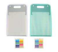 Restokki 2pcs dossiers de fichiers verticaux 13 poches de grande capacité A4 dossier Document Portable File Organizer Office Bibliothèque (White and Green)