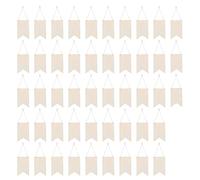 Restokki 48 pièces Panneau en Bois Suspendu inachevé contreplaqué de peuplier Plaque en Bois Vierge avec Cordes pour l'écriture de Peinture pyrogravure