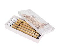 Restokki 5Pcs Dip Pen Manga Calligraphy Boxed Vintage Bamboo Drawing Kit School Supplies (Flat-head pen tip set)