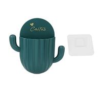 Restokki Boîte de Rangement Murale, Trou en Forme de Cactus, Support de Rangement Gratuit pour Brosse à Dents, Dentifrice, Peigne avec adhésif pour Salle de Bain, Bureau, Maison(Vert foncé)