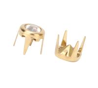 Restokki Bricolage coloré rond griffe un grade en cristal strassons pour la décoration artisanale 50pcs (silver) (gold)