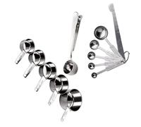Restokki Ensemble tasses à mesurer acier inoxydable, cuillères empilables | Mesure précise dans la cuisine et la pâtisserie à l'aide d'outils de mesure cuisine avec marquages gravés et niveleur