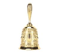 Restokki Golden Hand Ring Bell en relief Golden Call Alarm Signal Game Game Tea Bell pour le service de restauration Événements de mariage Décoration à la maison